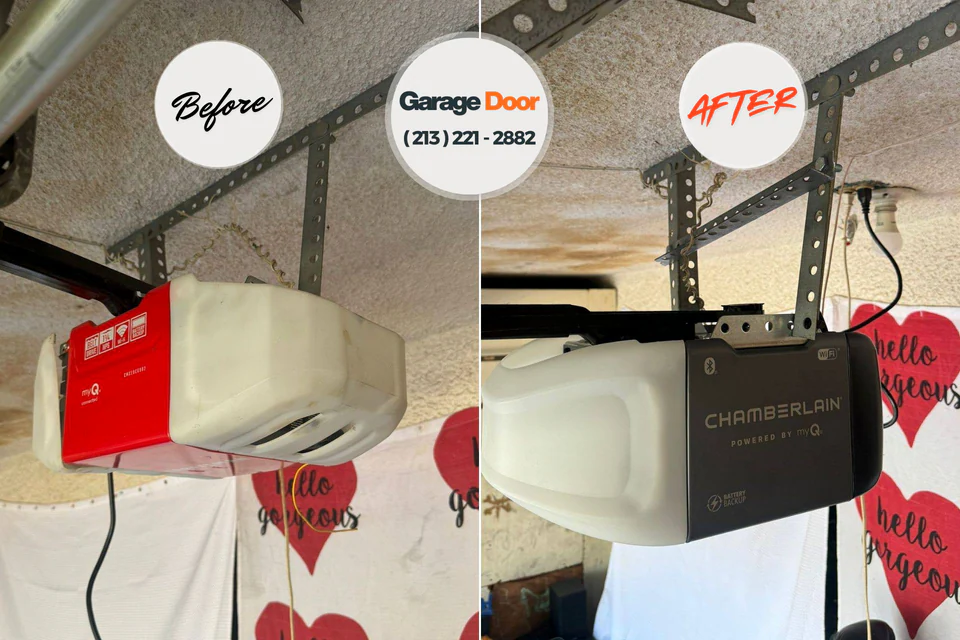 Before and after: garage door repair Morgan Hill, CA